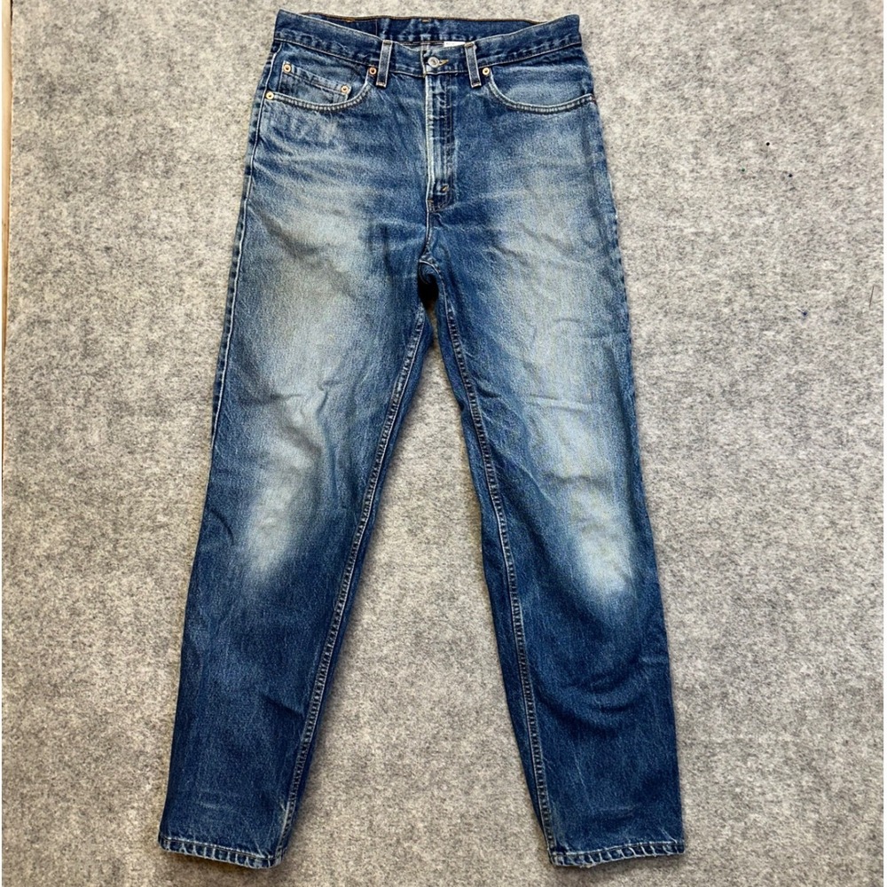Vintage Levis 550 Relaxed Fit Mens 34x34 Blue Distressed Tapered Denim Jeans